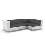 Vela 2 Seater Outdoor Sectional - White / Savane Tornado