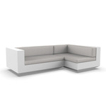 Vela 2 Seater Outdoor Sectional - White / Savane Whisper