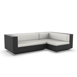 Vela 2 Seater Outdoor Sectional - Black / Savane White