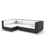 Vela 2 Seater Outdoor Sectional - Black / Nautical White