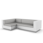 Vela 2 Seater Outdoor Sectional - White / Nautical Taupe