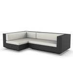 Vela 2 Seater Outdoor Sectional - Black / Nautical Natural