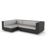Vela 2 Seater Outdoor Sectional - Black / Nautical Taupe