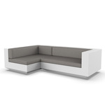 Vela 2 Seater Outdoor Sectional - White / Crevin Taupe