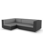 Vela 2 Seater Outdoor Sectional - Black / Crevin Steel