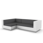 Vela 2 Seater Outdoor Sectional - White / Savane Tornado
