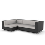 Vela 2 Seater Outdoor Sectional - Black / Savane Whisper