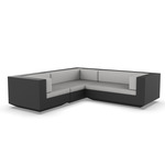 Vela 3 Seater Outdoor Sectional - Black / Nautical Taupe