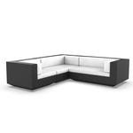 Vela 3 Seater Outdoor Sectional - Black / Nautical White