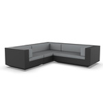 Vela 3 Seater Outdoor Sectional - Black / Nautical Steel