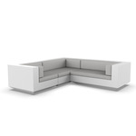 Vela 3 Seater Outdoor Sectional - White / Nautical Taupe