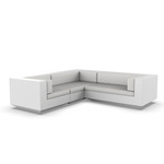 Vela 3 Seater Outdoor Sectional - White / Crevin White