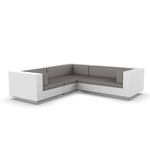 Vela 3 Seater Outdoor Sectional - White / Crevin Taupe