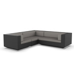 Vela 3 Seater Outdoor Sectional - Black / Crevin Taupe