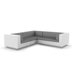 Vela 3 Seater Outdoor Sectional - White / Crevin Steel