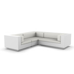Vela 3 Seater Outdoor Sectional - White / Savane White