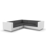 Vela 3 Seater Outdoor Sectional - White / Savane Tornado