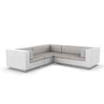 Vela 3 Seater Outdoor Sectional - White / Savane Whisper