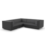 Vela 3 Seater Outdoor Sectional - Black / Savane Tornado