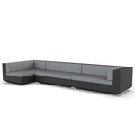Vela 3 Seater Outdoor Sectional - Black / Nautical Steel