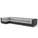 Vela 3 Seater Outdoor Sectional - Black / Nautical Taupe