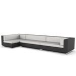Vela 3 Seater Outdoor Sectional - Black / Crevin White