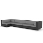 Vela 3 Seater Outdoor Sectional - Black / Crevin Steel