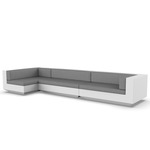 Vela 3 Seater Outdoor Sectional - White / Crevin Steel