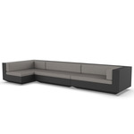Vela 3 Seater Outdoor Sectional - Black / Crevin Taupe