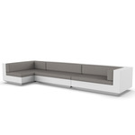Vela 3 Seater Outdoor Sectional - White / Crevin Taupe