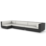 Vela 3 Seater Outdoor Sectional - Black / Savane White