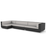 Vela 3 Seater Outdoor Sectional - Black / Savane Whisper