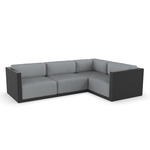 Gatsby 4 Seater Outdoor Sectional - Black / Nautical Steel