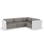 Gatsby 4 Seater Outdoor Sectional - White / Crevin Taupe