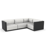 Gatsby 4 Seater Outdoor Sectional - Black / Crevin White
