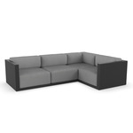 Gatsby 4 Seater Outdoor Sectional - Black / Crevin Steel