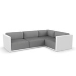Gatsby 4 Seater Outdoor Sectional - White / Crevin Steel