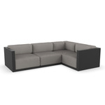 Gatsby 4 Seater Outdoor Sectional - Black / Crevin Taupe