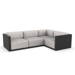 Gatsby 4 Seater Outdoor Sectional - Black / Savane Whisper