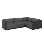 Gatsby 4 Seater Outdoor Sectional - Black / Savane Tornado