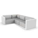 Gatsby 4 Seater Outdoor Sectional - White / Nautical Taupe