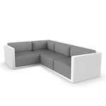 Gatsby 4 Seater Outdoor Sectional - White / Crevin Steel