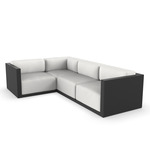 Gatsby 4 Seater Outdoor Sectional - Black / Crevin White