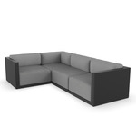 Gatsby 4 Seater Outdoor Sectional - Black / Crevin Steel