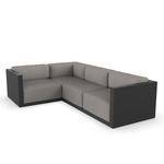 Gatsby 4 Seater Outdoor Sectional - Black / Crevin Taupe