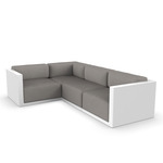 Gatsby 4 Seater Outdoor Sectional - White / Crevin Taupe