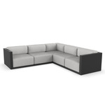 Gatsby 5 Seater Outdoor Sectional - Black / Nautical Taupe