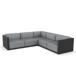 Gatsby 5 Seater Outdoor Sectional - Black / Nautical Steel