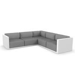 Gatsby 5 Seater Outdoor Sectional - White / Crevin Steel