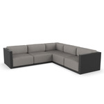 Gatsby 5 Seater Outdoor Sectional - Black / Crevin Taupe